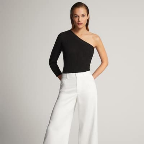 Massimo Dutti Ribbed Asymmetric One Shoulder Top - Picture 6 of 6